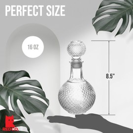 European Glass Bottle with Airtight Stopper, Liquor Decanter, 16 Ounce