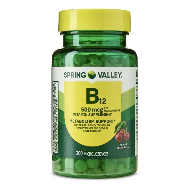 Vitamina B12 Sublingal 500mcg 200 Tabs Mini Energía Spring Sabor