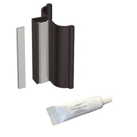 Gordon Glass® 3" Oil Rubbed Bronze Frameless Shower Door Handle with Metal Strike, Magnet and Clear 100% Pure RTV Silicone Sealant - 0.5 oz. Squeeze Tube for 1/8", 5/32", 3/16" and 1/4" Glass - Set