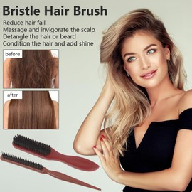 Packung mit 8 Sleek Bun Brush Boar Bristle Edges Brush, Haarbürste, Boar Bristle Pinsel, neckische Haarbürste, Toupee Pinsel, 3x Eyelash Brushes, Glatte Frisuren Zöpfe Barthaare (One Size, stück, 8)