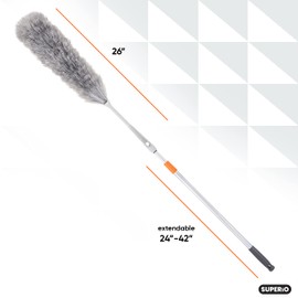 Superio Hand Cleaning Duster with Extendable Aluminum Detachable Telescopic Handle Great for Household Cleaning (2)