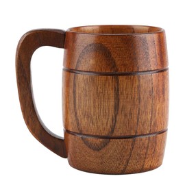 taza de madera, YUYTE Jarra De Cerveza De Madera, Vasos De Cerveza Taza De Bebida De Madera Clásica Retro Del Agua Del Té De Gran Capacidad Con La Manija