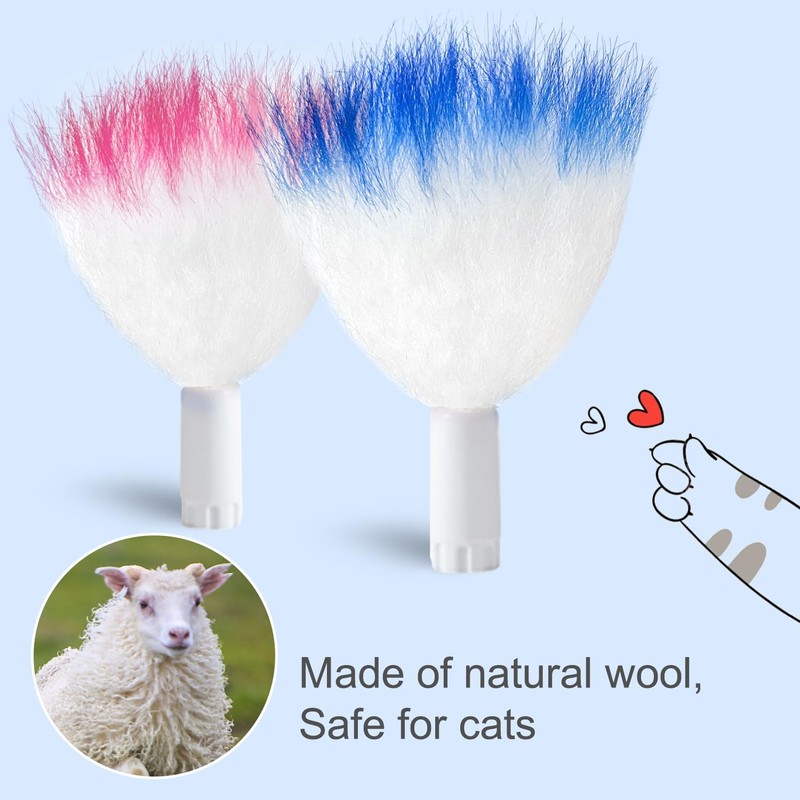 ORSDA 6Pcs Interchangeable Attachments Cat Feather Toys Replaceable Feathers and