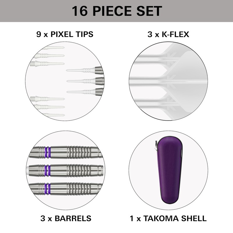TARGET COLOURS GEN4 PURPLE 90% 19G 2BA SOFT TIP DARTS
