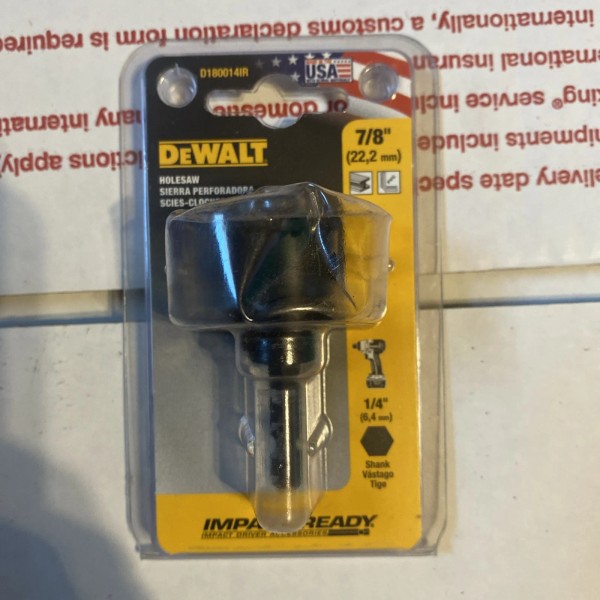 Dewalt D1800141R 7/8" 22.2mm Impact driver holesaw for metal And