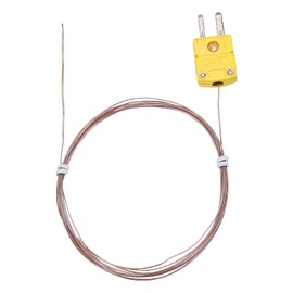 sourcing map K Type Thermocouple Mini Connector Temperature Probe Sensor, 8ft Measure Range -50C-482C for Thermometer, 1mm OD Wire