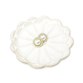 Bliceon Ceramic Trinket Dish and Ring Holder - Decorative Jewelry Tray for Rings, Keys and Small Items - Gift for Women, Mothers, Weddings, Bridal Showers and Birthdays - White