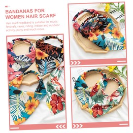 BESPORTBLE 4pcs Women Hair Scarves Elastic Bandana Floral Kerchief Triangle Head Scarves Women's b