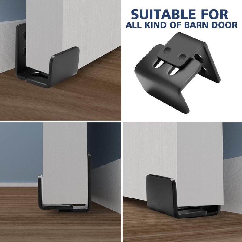 Sliding Barn Door Bottom Floor Guide, U Shape Adjustable Stay