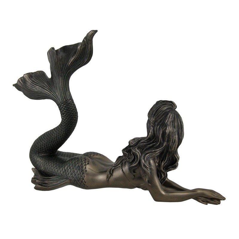Veronese Design 7 5/8" Tall Mermaid Lying Down Statue Nautical
