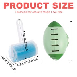 2Pcs Reusable Lint Roller, Washable Gel Lint Rollers for Pet Hair Extra Sticky, Handle&Ball Type, Portable Mini Lint Rollers for Travel, Lint Remover for Clothes/Laundries, Lint Roller Travel Size