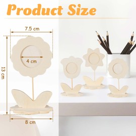 Juexica 36 Pcs Mothers Day Crafts Flower Picture Frames DIY Unfinished Wood Flower Picture Frames Painting Crafts Wooden Photo Holder for Mother's Day Kids Birthday Gift Arts Activities Decorative