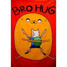 Adventure Time High Pile Twin Blanket Throw 60"X80" -Bro Hug