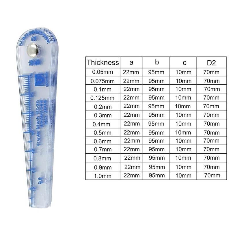 Tebbomp Plastic Feeler Gauge 0.05-1mm Thickness Measuring Tools 13 in