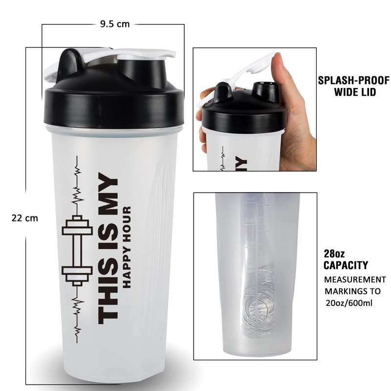 Shaker Bottle for Protein Mixes 20 OZ BPA-Free Leak Proof