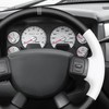 MEWANT Hand Stitched White Leather Steering Wheel Wrap Cover for