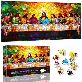 VAIIEYO Jesus Puzzle 1000 Pieces, Puzzle Adult Religion, Creative Entertainment, Fun, Skill Game for the Whole Family, for Adults and Children from 14 Years, Great Gift Idea