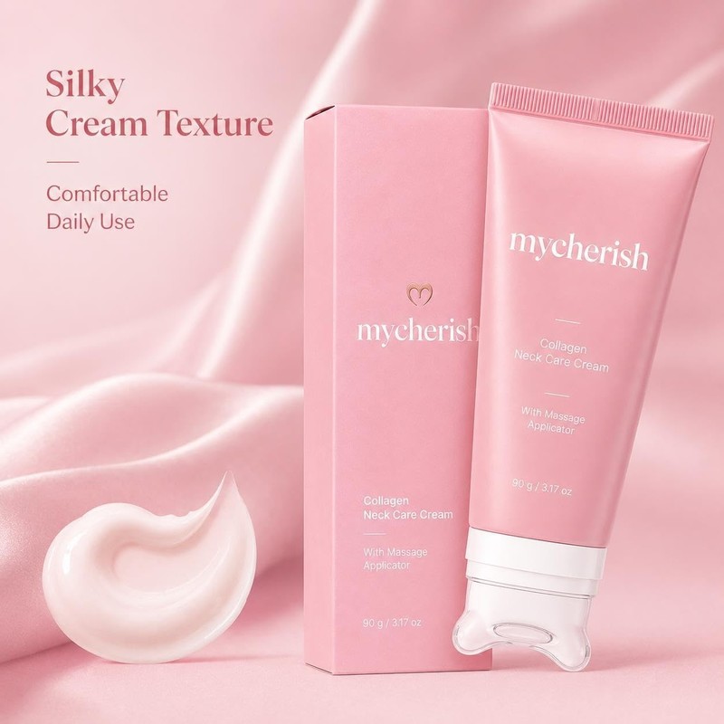 Crema para el Cuello mycherish FBLCLAFGP PDRN Colágeno con Aplicador