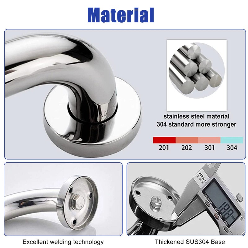 Dazone 2Pcs Grab Bar Bathroom Stainless Steel Safety Handicap Shower