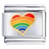 Rainbow Teardrop Heart Italian Charm link 9mm - Fits Bracelets