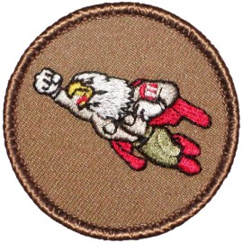 Patchtown Super Eagle Patrol Patch - 2" Round Embroidered Patch - Hook Fastener Only