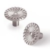 Yagman Brushed Nickel Cabinet Knobs 10 Pack Round Sunflower Dresser