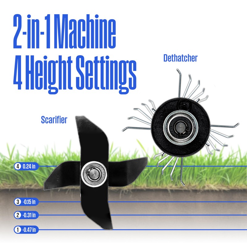 Westinghouse 13-Inch 12 Amp 2-in-1 Corded Electric Dethatcher and Aerator