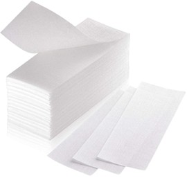 100 Pcs Fleece Strips for Warm Wax and Sugar Paste, Skin-Friendly and Tear-Resistant Hair Removal Strips Made of Fleece for Any Type of Depilation on Leg, Chest, Back, Intimate Area and Face