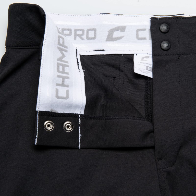 CHAMPRO Tournament Traditional Low-Rise Softball Pants, Girls' Large, Black