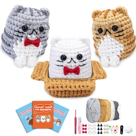 MASPODER Crochet Kit for Beginners Adults Complete Starter Cats Pattern