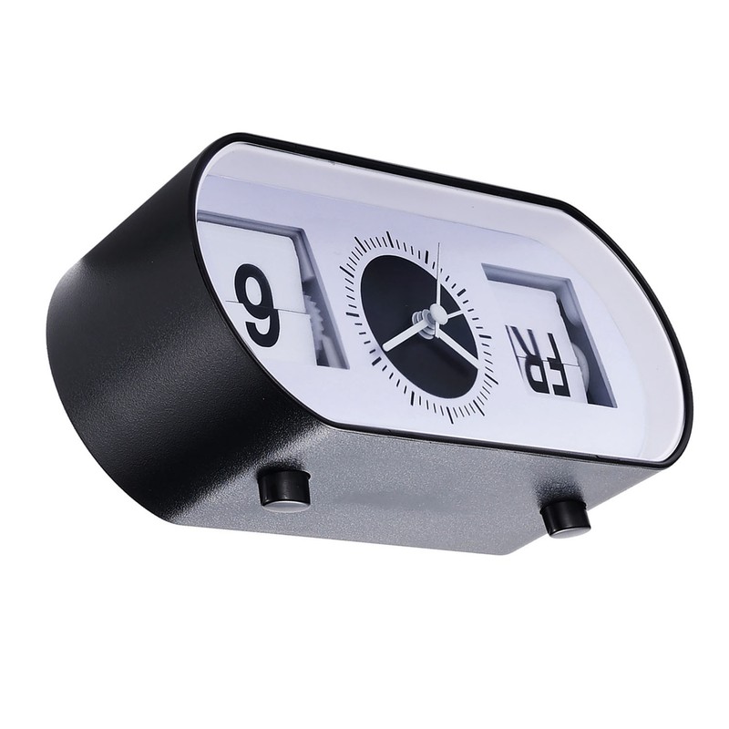 Manual Flip Alarm Clock Simple Silent Modern Calendar Function Desktop