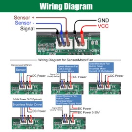 5-bit LED Tachometer, ICSTATION DC 5V-30V RPM Speed Meter Digital Motor Tachometer, Supports RPM/s Mode, Frequency Division & Filtering Function, Revolution Meter With Hall Proximity Switch Sensor NPN