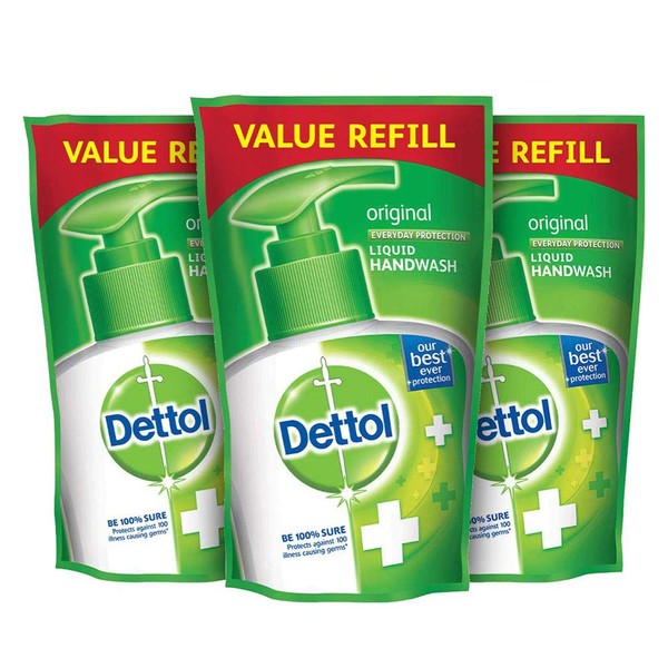 Dettol Liquid Hand Soap 175ml Original Refill (Package May Vary) Pack of 3