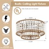 VANZARLA Boho Flush Mount Light Fixture Farmhouse, 3-Light Rustic Hallway