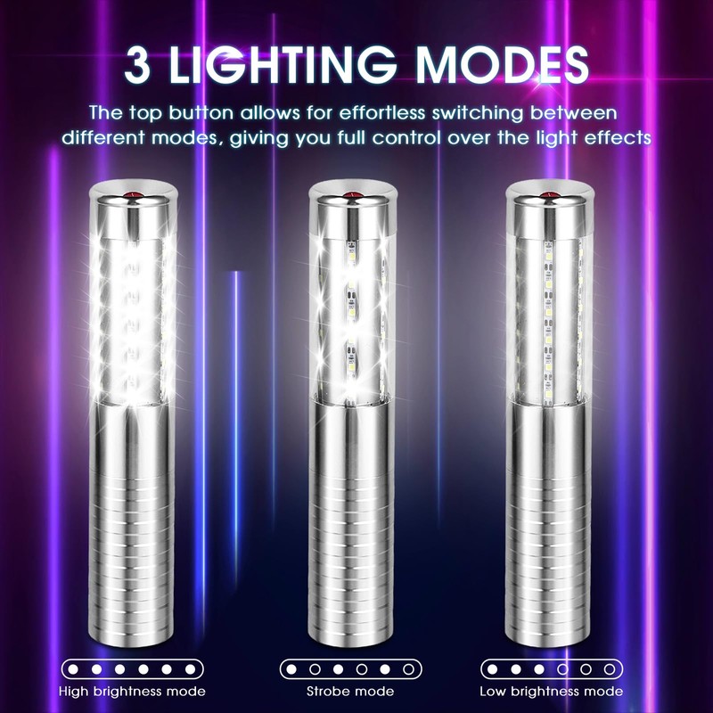 4 Pieces LED Strobe Baton Light Bottle Service Lights Bright