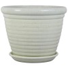 Trendspot 12" White Plastic Honey Jar w/ Saucer Indoor Outdoor
