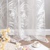 Delien Voile Burnout Curtain with Leaves Pattern, Transparent Curtain with