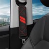 YOSRTER Soft Microfiber Leather Seat Belt Pad with Red Trim