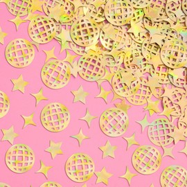 xo, Fetti Gold Disco Foil Confetti - 200 pc | Birthday Party Accessory, Bachelorette Favor, Boogie DIY Activity, Bday Decoration, Glitter Table Decor, Groovy Tablescape