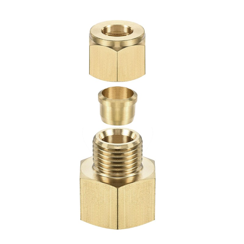 sourcing map Compression Tube Fitting G1/2 Female Thread x 10mm