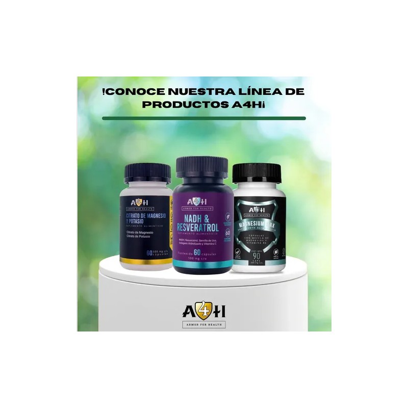 Envío Suplemento A4h Resveratrol Nadh Antioxidante 60 Caps