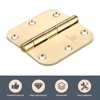 Door Hinges Polished Brass 3.5 Inch Interior Hinges 5/8" Radius