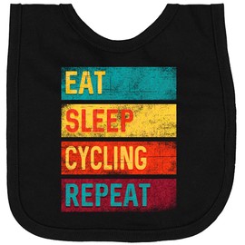 inktastic Cycling Gifts Funny Eat Sleep Cycling Repeat Newborn Bib Black 39645