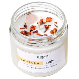 ODEUR - Vela Aromática Vainilla con Cuarzo 12 oz