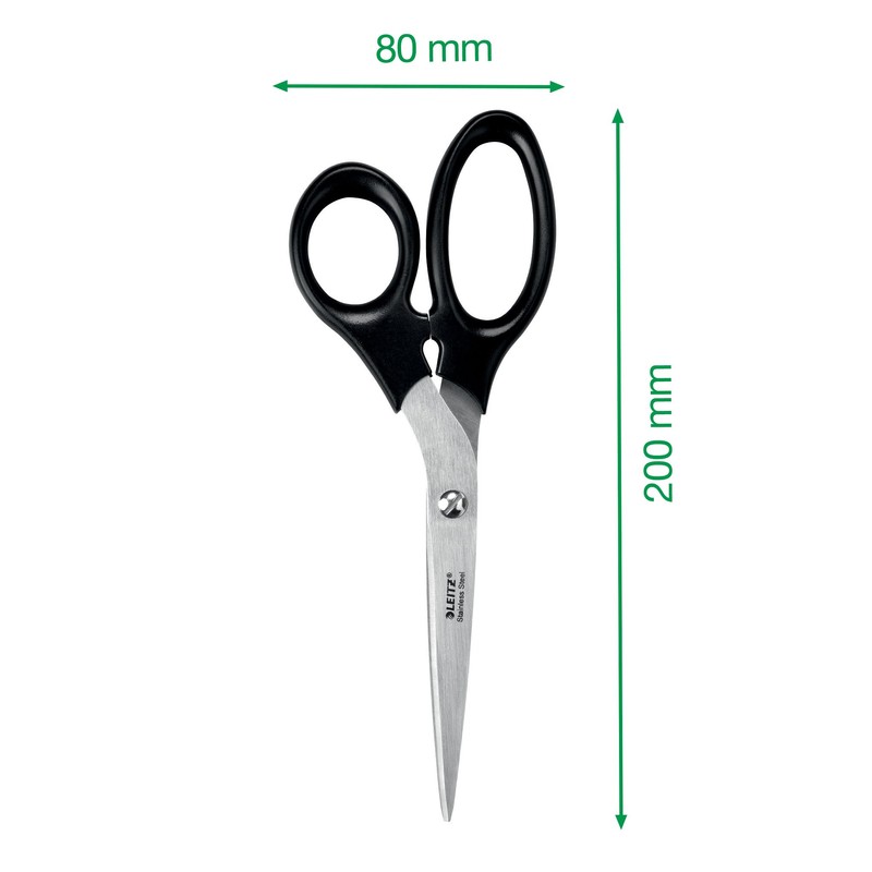 Leitz Stainless Steel Scissors 185 mm, Stainless Steel 185 mm
