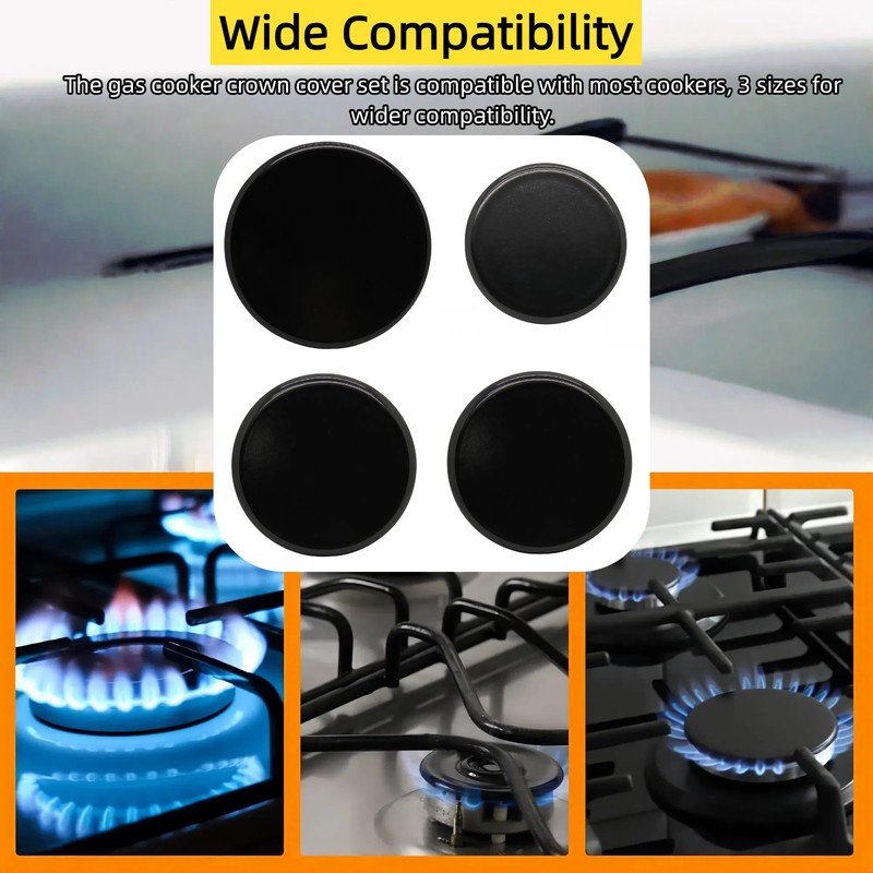Upgraded Gas Stove Burner Caps Set/for SABAF stoves / 4-piece