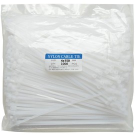 Zip Ties 1000 pcs 6 inch Cable Ties Heavy Duty, Premium Plastic Wire Ties with 40 LBS Tensile Strength, UV Resistant Cable Ties, Self-Locking White Nylon Tie Wraps Straps for Indoor and Outdoor