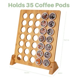 HTB K Cup Holder Compatible with K Cups,Coffee Pod Holder Holds Up 35 Cups,K Cup Organizer Storage Stand Drawer