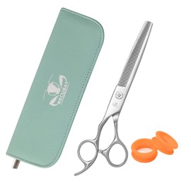 Recubay Left Handed Matte Deluxe Dog Grooming Scissors Great Grooming Shears for All Breeds ,Design For Professional Groomer. (50T Thinner Lefty)