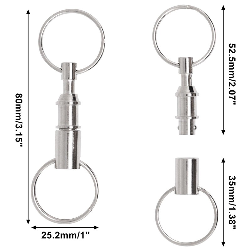 YuGtcen 5pcs Quick Release Keychain, Detachable Key Ring Quick Releasee